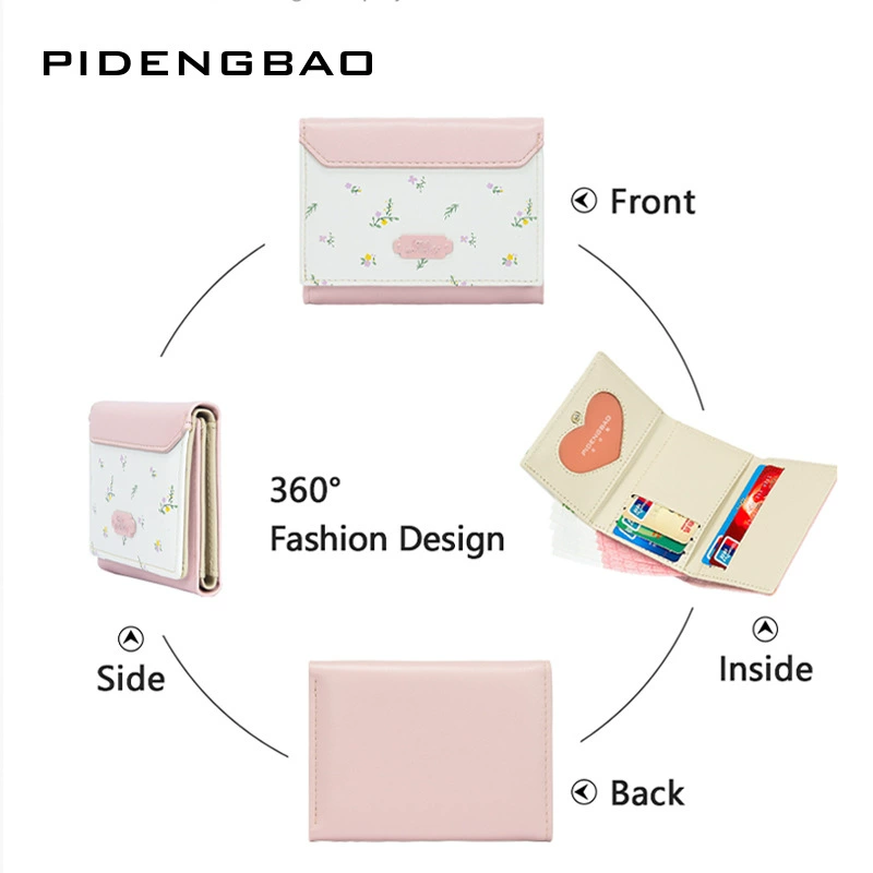 Wallet, thin Korean style compact wallet, 10.8 × 8.8 × 2.5 cm, multi-color options
