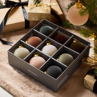 cross-border hot christmas ball suit pendant diy christmas flocking ball gift box christmas tree decoration hanging ball ornaments