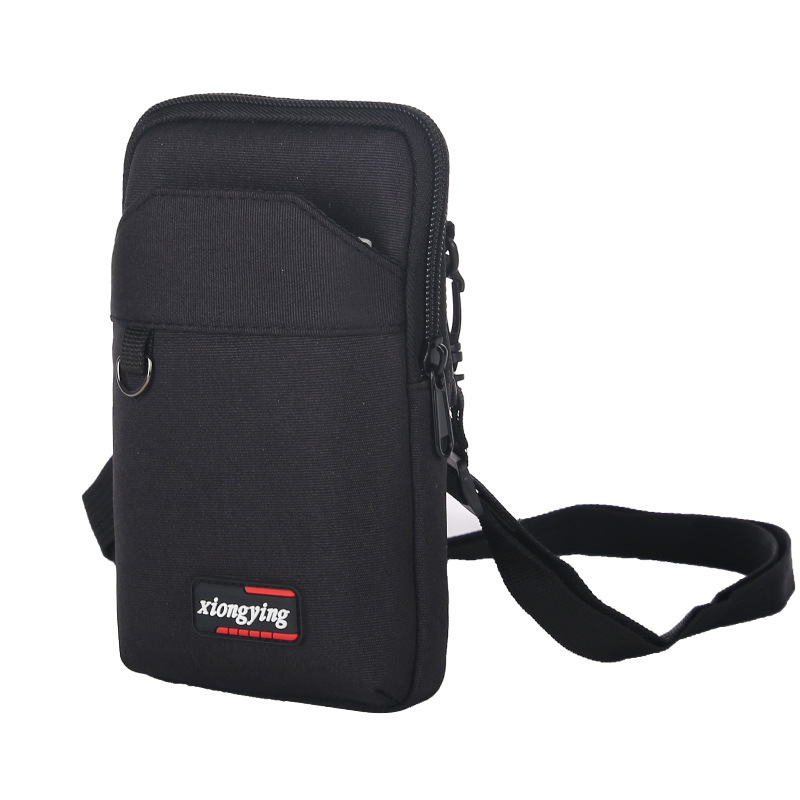 Business Fashion Canvas Bag New Outdoor Crossbody Storage Phone Solid Color Simple Multi use Men's Waist Bag in Stock