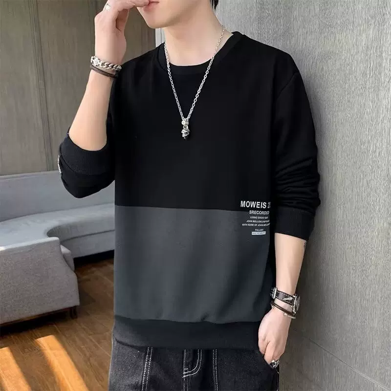 源头厂家男士卫衣春秋新款推荐宽松休闲服大码圆领上衣时尚长袖潮