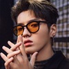 Tide, yellow fashionable trend sunglasses solar-powered, 2021 collection, Korean style