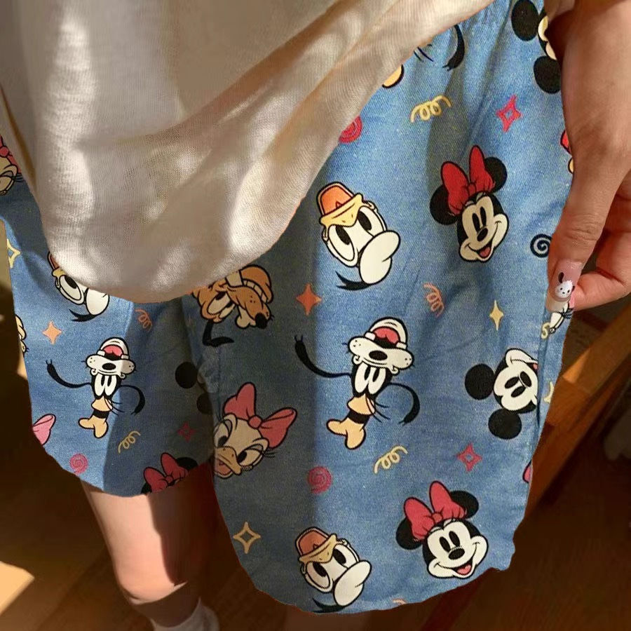 Pantalones cortos caseros de verano, pijamas de mujer, pijamas de verano, pantalones largos.