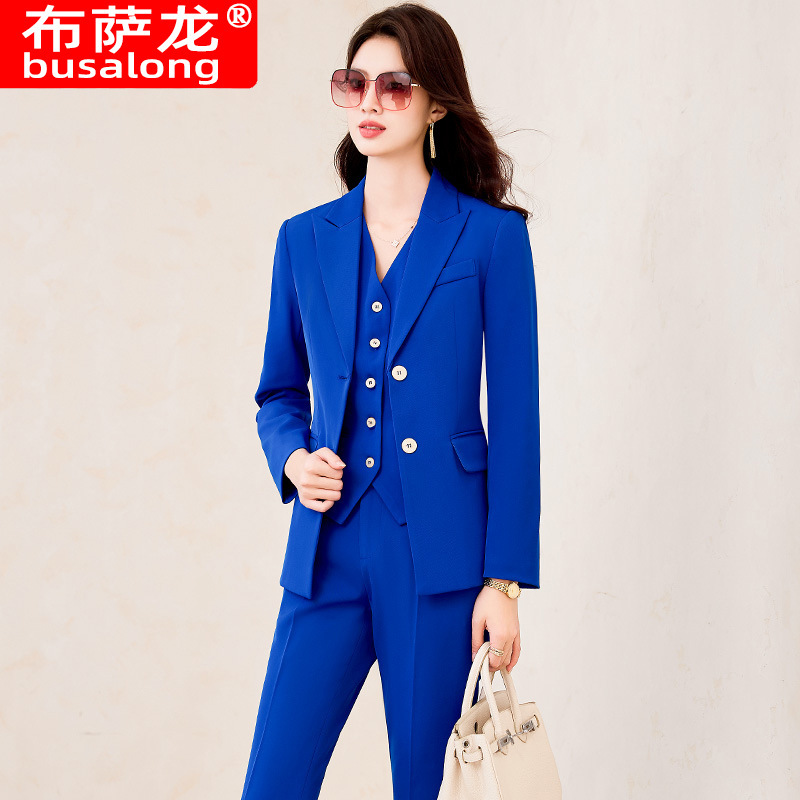 New Bucason Women's Long-Sleeved Professional Suit Trousers Formal Suit Interview Sales Work Clothes 8018