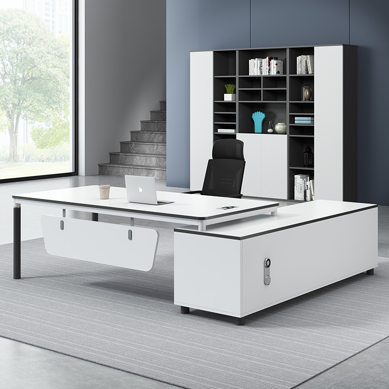 Mesa de oficina blanca mesa de finanzas simple muebles de oficina modernos mesas y sillas de oficina combinación gerente general mesa jefe
