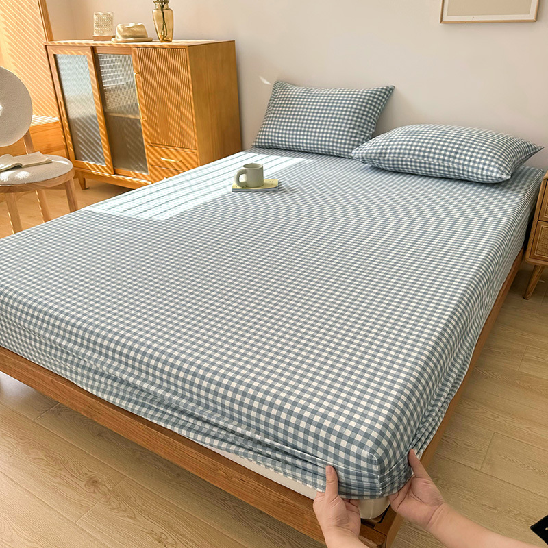 2024 nueva clase A de algodón teñido en hilo de algodón lavado funda de almohada para estudiantes