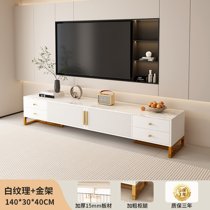 Textura blanca + marco dorado 140 * 30 * 40 cm