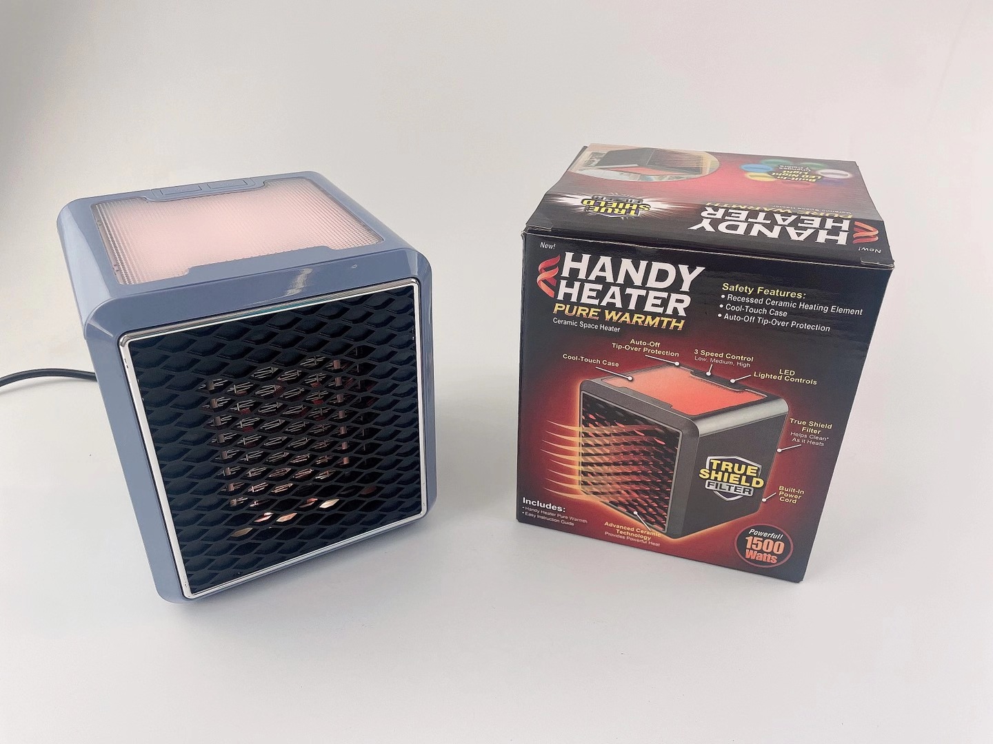 handy heater新款迷你1500W七彩方形暖风机桌面家用多功能取暖器