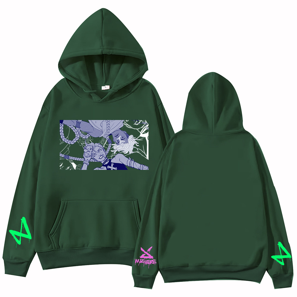 Arcane Ekko & Jinx Firelights Hoodie Harajuku Pullover Tops