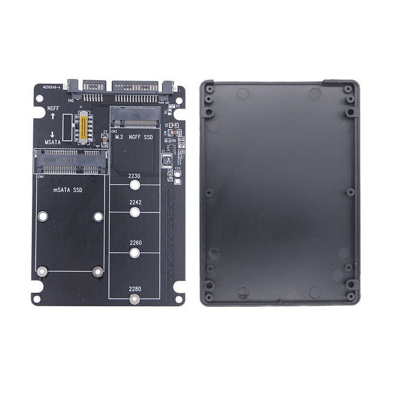 Ngff msata回転sataハードディスクケースm.2 ssd回転sata3二合一msata回転sataアダプタ|undefined