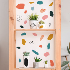 外貿浪漫莫蘭迪色塊臥室客廳玄關家居裝飾牆貼貼紙自粘批發跨境