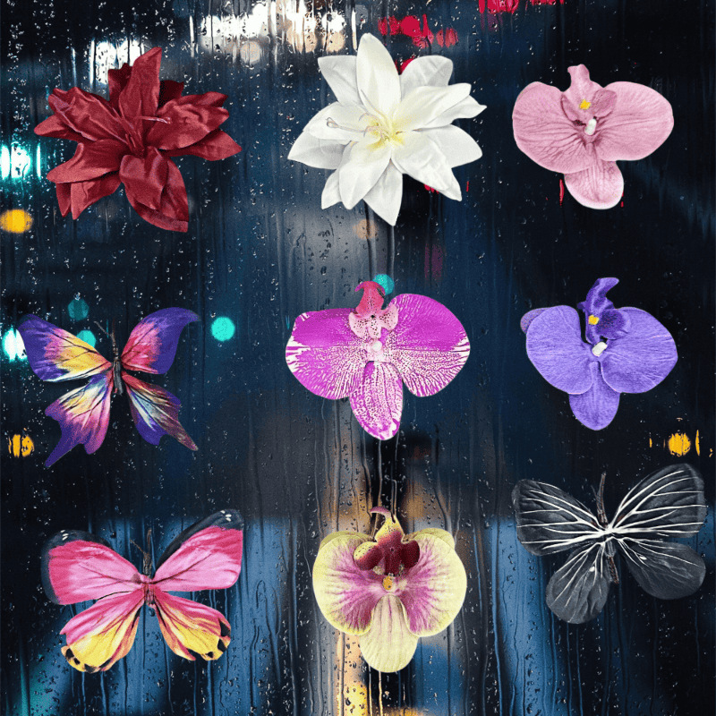 仿真蝴蝶兰花头百合假花婚礼装饰手工diy手腕花簪花材料摆件批发