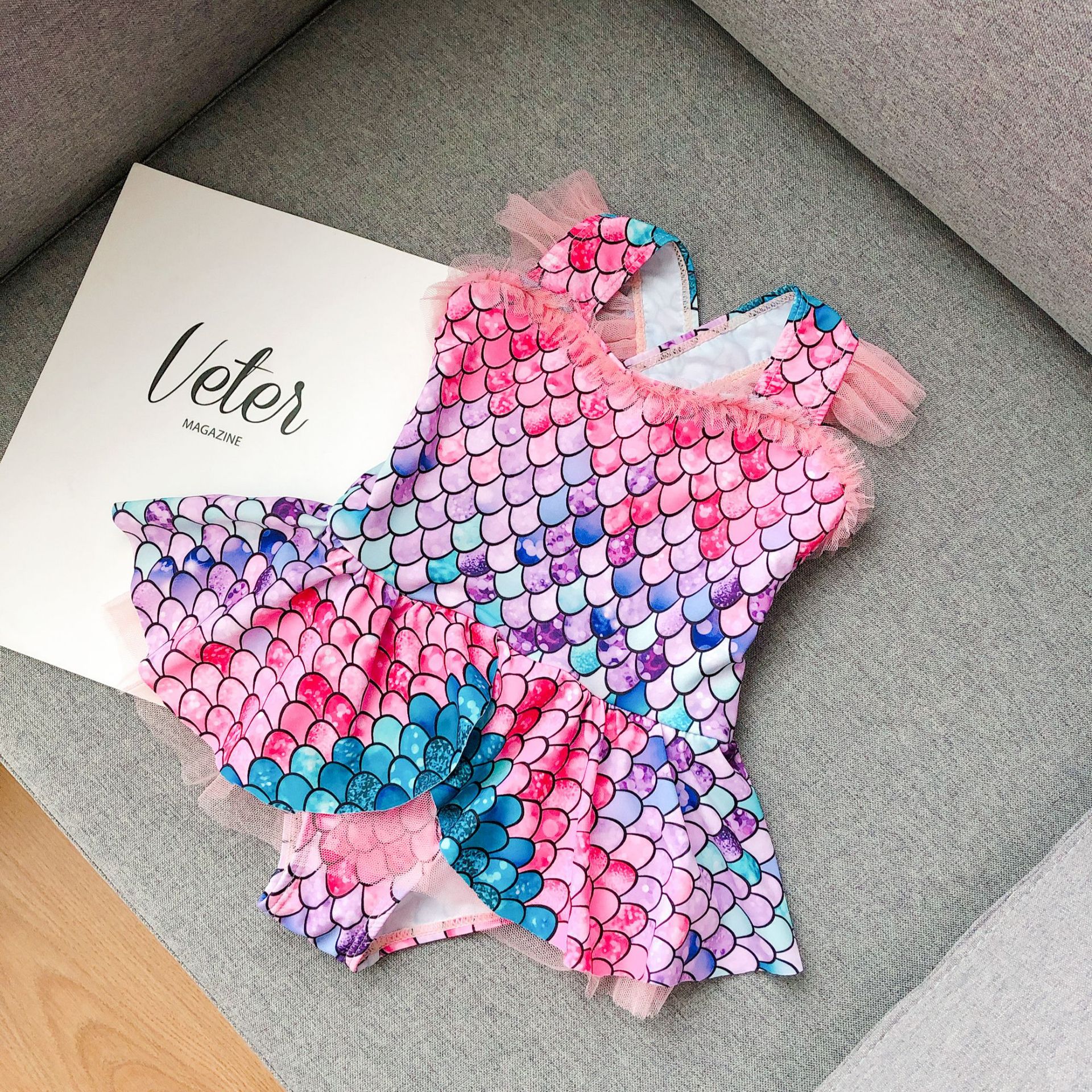 2021 new pattern children Swimsuit Children Female baby Conjoined lovely mermaid Jacobs Siamese skirt Swimming suit