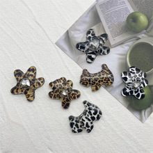 新款冰透豹纹饰品配件韩版镶钻星星小熊贴片手工发饰鞋花DIY材料