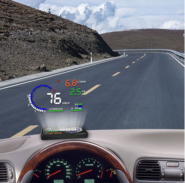 Weiying Intelligent Hud Head-Up Display A8 Car Obd Projector High-Definition Speedometer Multi-Function Universal