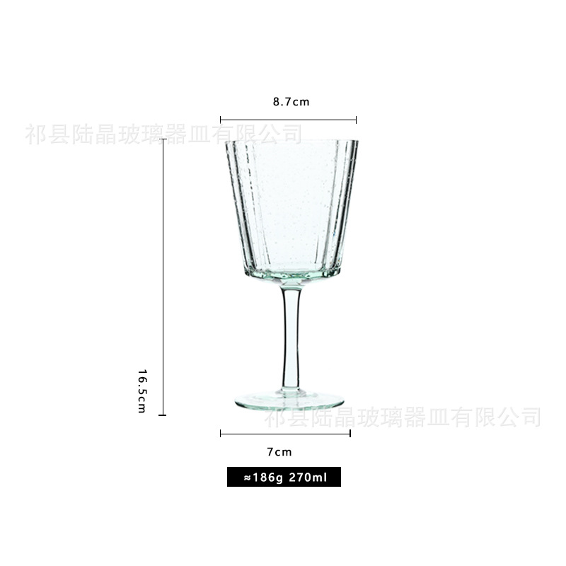 Verde fresco calabaza burbuja vidrio vino vidrio calabaza boca vidrio copa de vino copa de cristal de champán