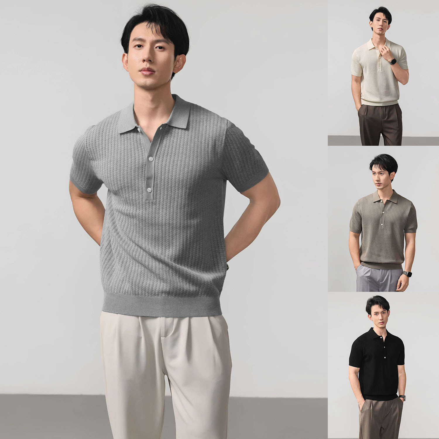 Camisas de punto de estilo antiguo, camisetas de manga corta, camisetas de hombre, texturas de verano comerciales, fábrica transfronteriza al por mayor