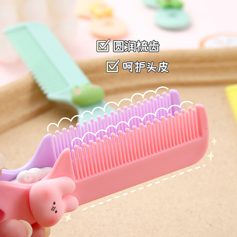 Nuevos niños pequeño peine de dibujos animados mini portátil Bangs pelo roto cabeza redonda peine de dientes peine de pelo de niña