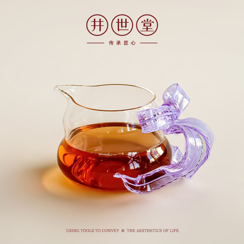 glass new ice silk bow good-looking borosilicate glass fair cup top-notch tea moisture tea ware tea pitcher