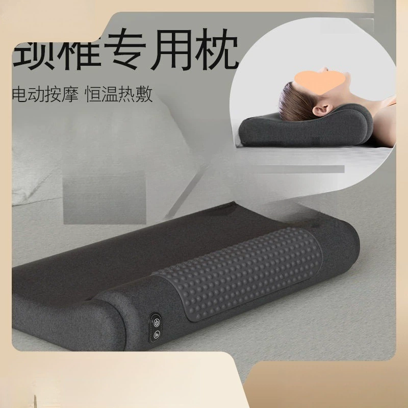 Подушка для шейного позвонка, защита позвонков, массаж для сна, вытяжение позвоночника, подогрев и компрессионная цилиндрическая защита.