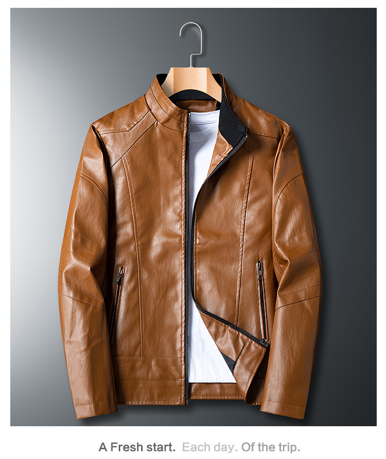 Men's Leather Jacket For Spring And Autumn Trendy Coat_voghion.com