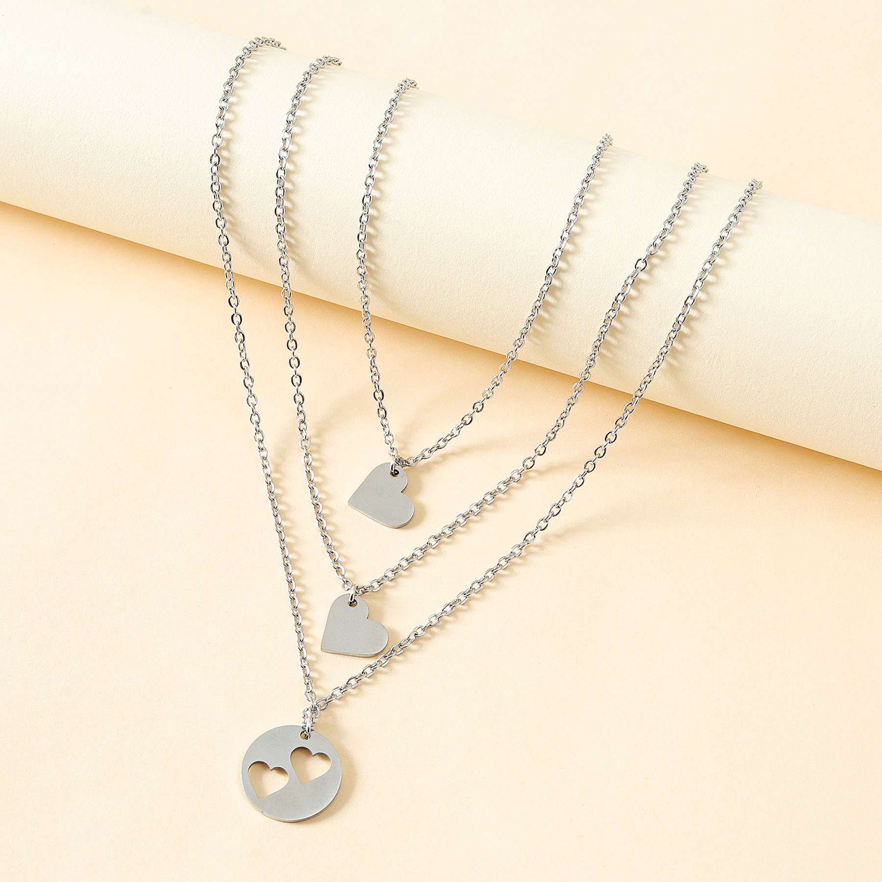 New Mother's Day Card Necklace 3-piece Set Stainless Steel Clavicle Necklace display picture 4