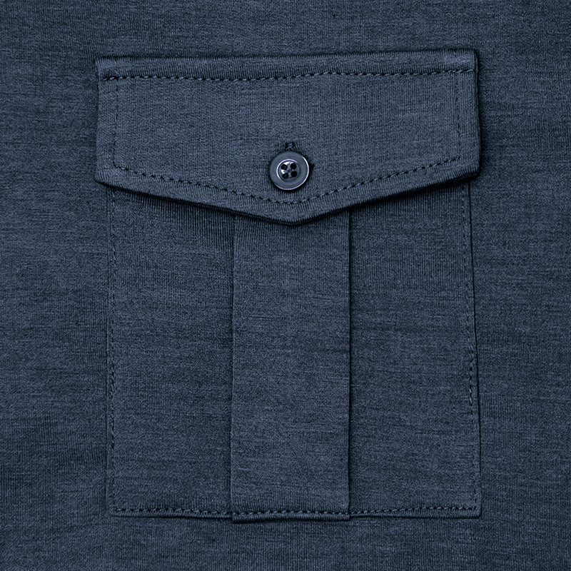 Men's Polo Shirt Long Sleeve Solid Colour Autumn Winter Style_voghion.com