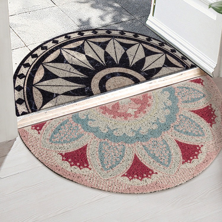 Luz de estilo europeo alfombra de puerta de lujo hogar dormitorio puerta de entrada alfombra semicírculo pie estera antideslizante estera de la puerta
