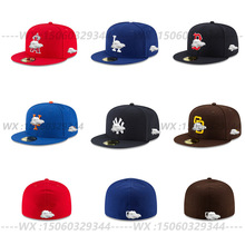 跨境MIB全封尺码帽NY基洋美式棒球联盟nfl平沿帽经典刺绣闭合帽