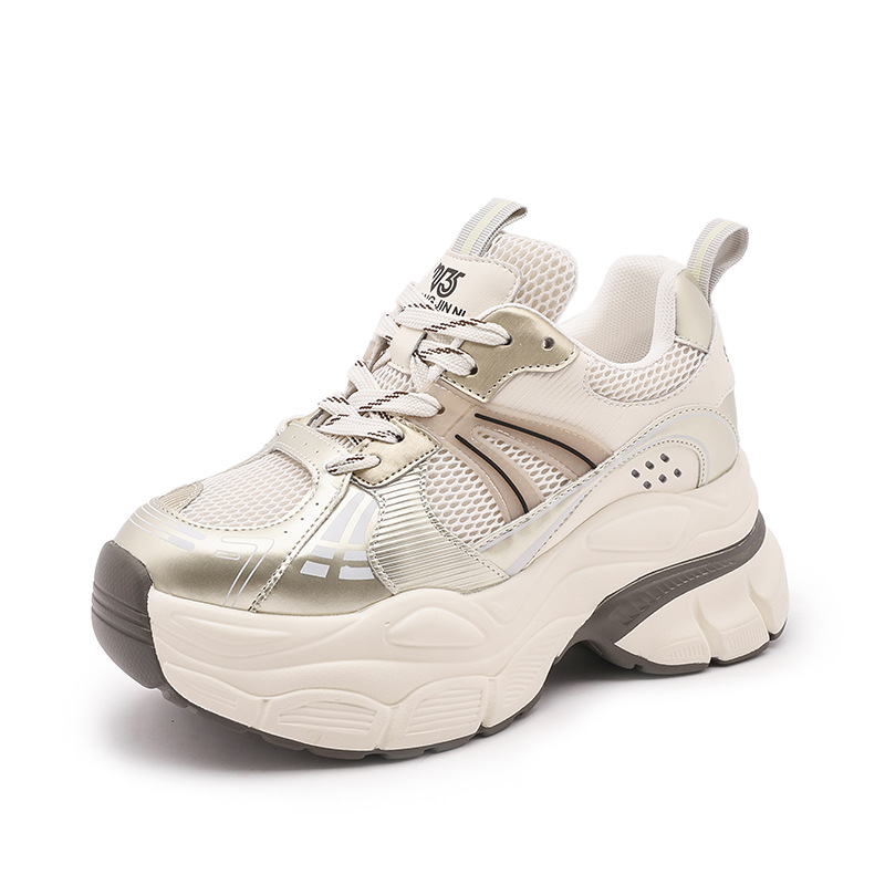 Aumento de la altura oculta zapatos de papá para las mujeres 2024 primavera París nueva plataforma zapatos para correr transpirable versátil casual zapatilla de deporte