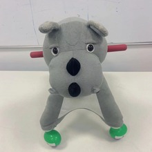 毛绒小犀牛溜溜车 毛绒玩具 四轮溜溜车 毛绒小犀牛车
