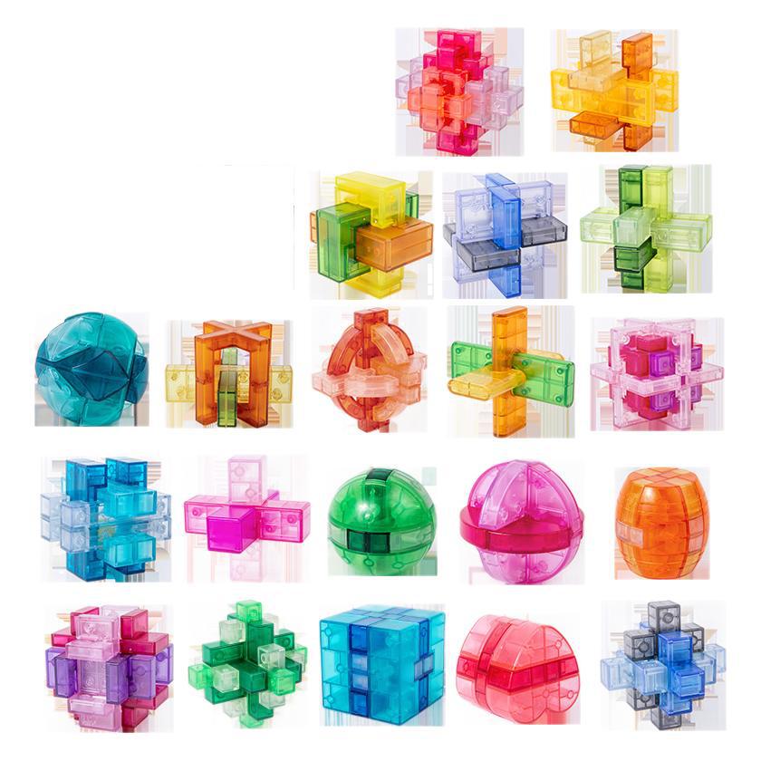 Juego completo de anillos intelectuales de marea nacional, bloques de construcción de espiga y espiga, estudiantes, adultos y niños, desbloquean juguetes educativos, cerraduras Luban, cerraduras Kongming