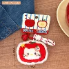 Apple, plush strap, small bell, kitten