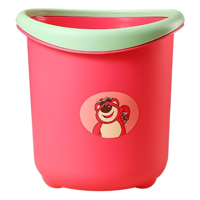 卡通草莓熊压圈垃圾桶加厚卫生间纸篓桶厨房大号垃圾桶杂物收纳桶