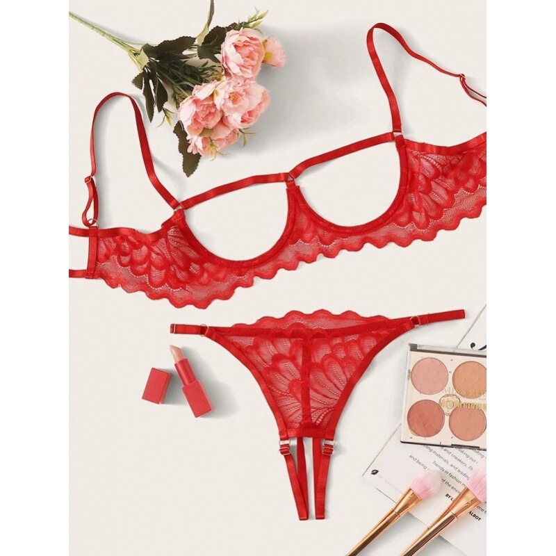 Cross-Border Ebay Amazon New European and American Style Sexy Nightgown Lingerie Thin Lace Bra Underwear