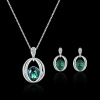 Fashionable crystal, pendant, necklace and earrings, jewelry, set, wish, European style, wholesale