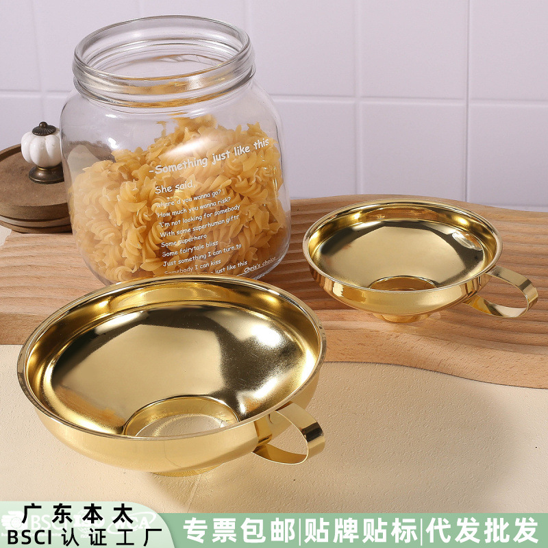 Inventario de acero inoxidable de oro grueso amplio embolio de boca casero de gran calibre embotellado de pepinos de frijoles