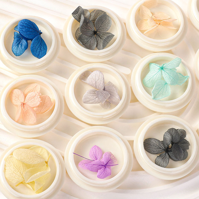 Joyas de flores secas japonesas pétalos de henna pegatinas de flores de nieve joyas de uñas encaje flor verdadera flor al por mayor