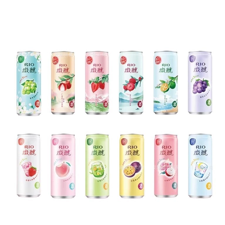 Pre-mixed cocktail tipsy 3 degrees green tea jasmine flavor 330ml canned fruity tea wine women's low alcohol wine wholesale