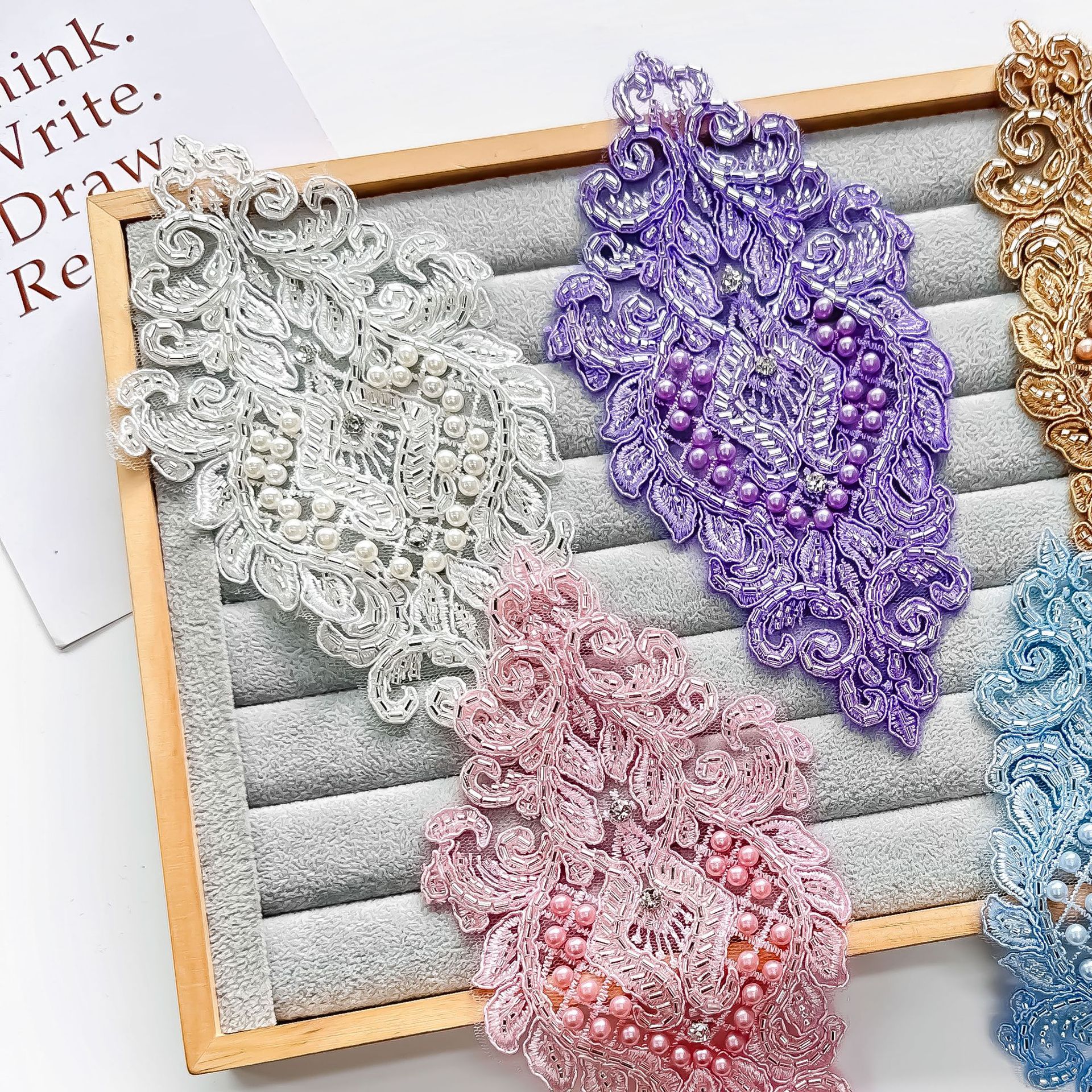 Nuevo estilo nacional multicolor diamante cuentas de clavos bordados didiy vestido de boda vestido de ropa de ropa de ropa accesorios de ropa