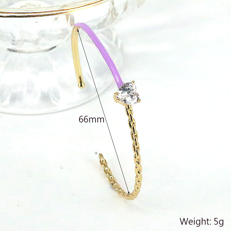 Fashion Geometric Copper Stoving Varnish Gold Plated Zircon Bangle