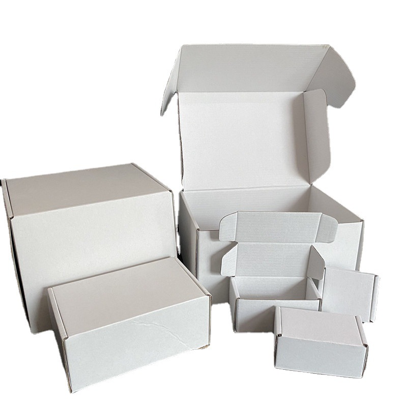 白牛皮色方形瓦楞纸盒加大号纸盒加高飞机盒长方形包装快递盒