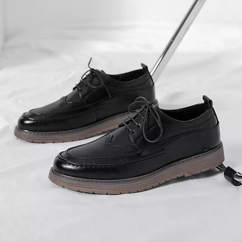 Мужская ретро осень в британском стиле с круглой головкой Bullock резные кожаные туфли бизнес повседневная обувь барокко мужская обувь