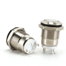 12MM金属按钮开关自复位无灯点动启动电源开关点动按键开关