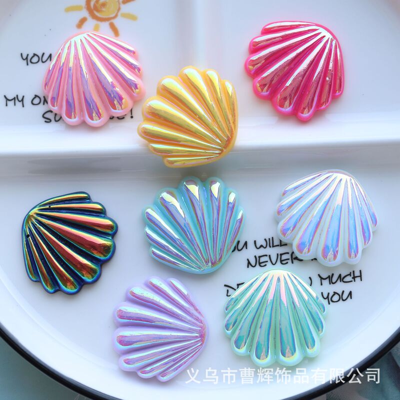 Resin Electroplated Large Shell Laser Colorful Shell DIY Cream Glue Mobile Phone Case Beauty Jewelry Accessories Resin Electroplated Large Shell Laser Colorful Shell DIY Cream Glue Mobile Phone Case Beauty Jewelry Accessories