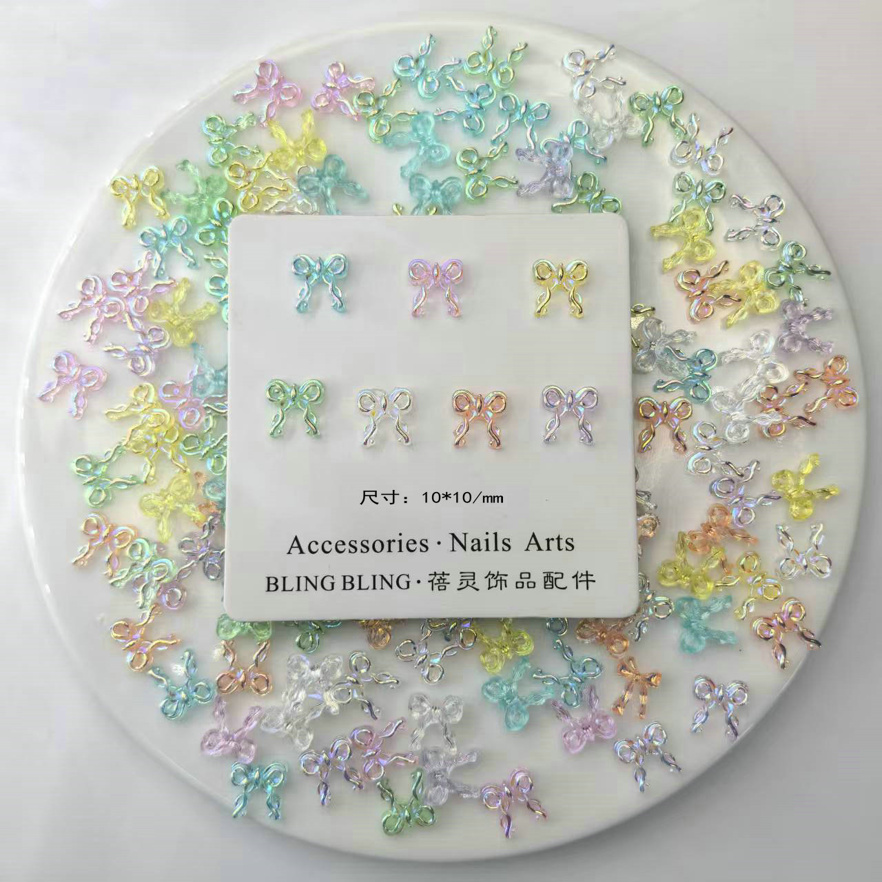 蝴蝶结飘带领结美甲饰品树脂饰品小配件创意开发样品材料原素00