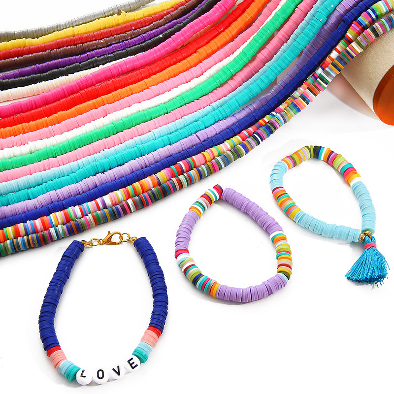 Cross-border 3mm soft pottery sheet handmade DIY friendship bracelet bracelet necklace jewelry spacer loose beads jewelry beads