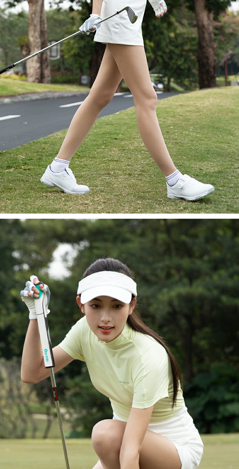 Bộ váy ngắn thể thao nữ áo polo phối quần culottes dệt kim đàn hồi cao — Quần culottes đen [váy hơi xẻ/dệt kim đàn hồi cao/dài chân] QZ114, Áo thể thao màu vàng lông ngỗng [nhẹ và thoáng khí/đàn hồi cao và thoải mái/kết cấu sọc] YF782, Quần culottes trắng [váy hơi xẻ/dệt kim đàn hồi cao/dài chân] QZ114, Quần culottes màu hồng [váy hơi xẻ/dệt kim đàn hồi cao/dài chân] QZ114 chi tiết 5
