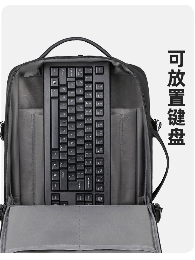 Mochila de película de cuero de gran capacidad de expansión de comercio exterior nueva bolsa de computadora de viaje de negocios 40l hombre impermeable