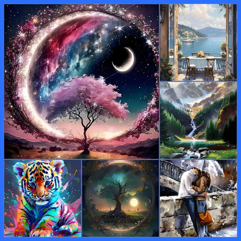 DIY数字油画外贸亚马逊TEMU新款热款系列手绘画礼物批发跨境代发