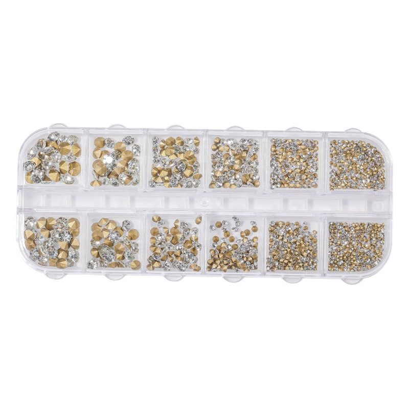 Wen Genie mismo estilo japonés nail art punta inferior diamante pila diamante brillante olímpico diamante nail joyería cristal rhinestone decoración al por mayor